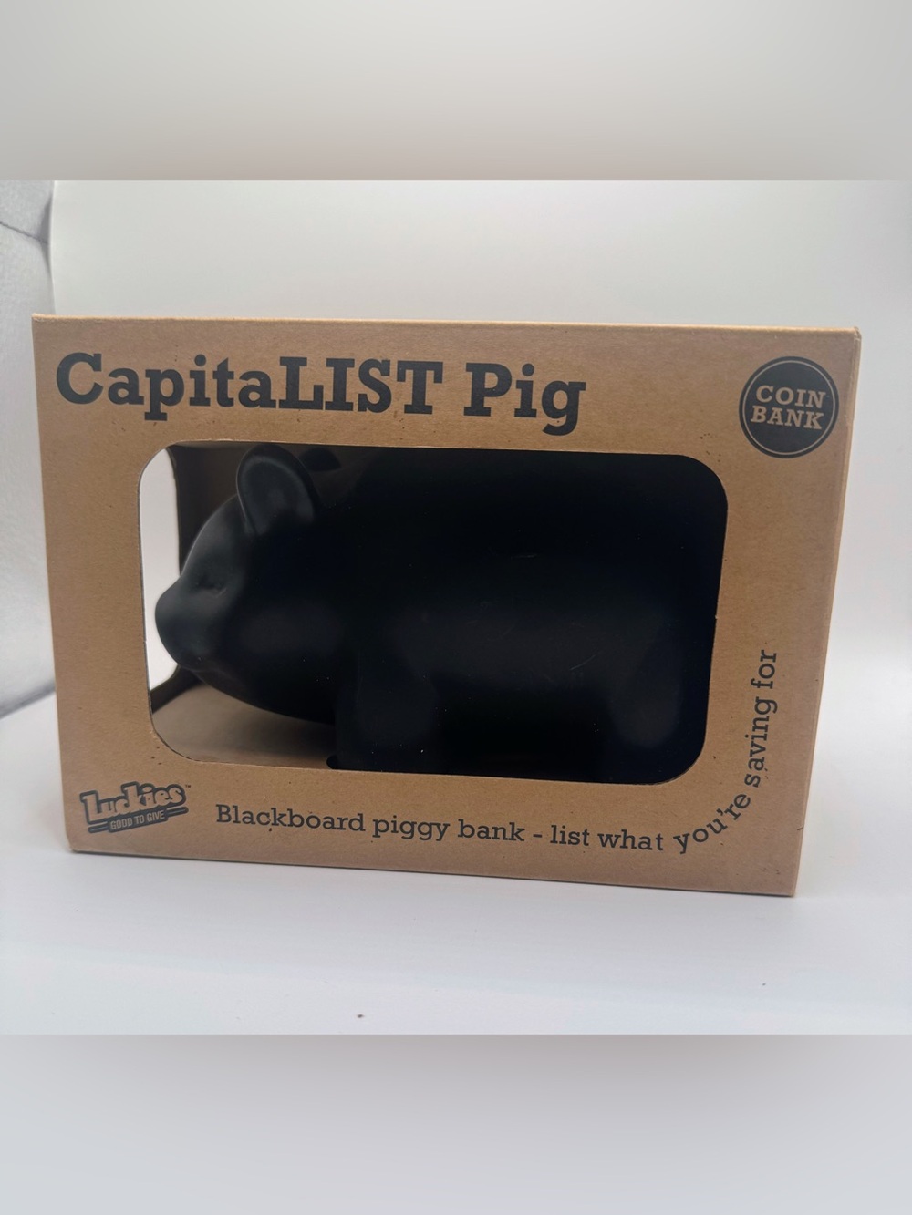 Blackboard Piggy Bank - Black